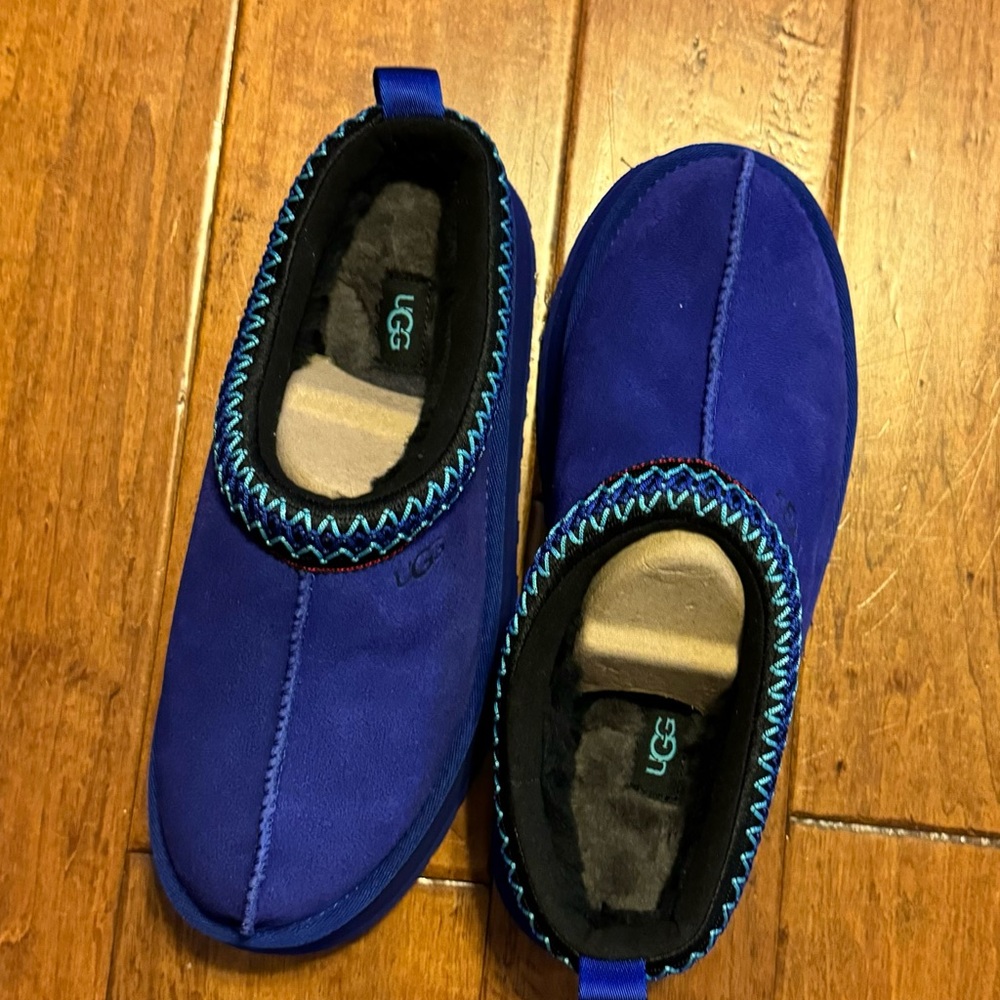 💙 UGG Tazz NAVAL BLUE Suede Slippers Size 8 Women 💙 BRAND NEW💙 FAST SHIPPING